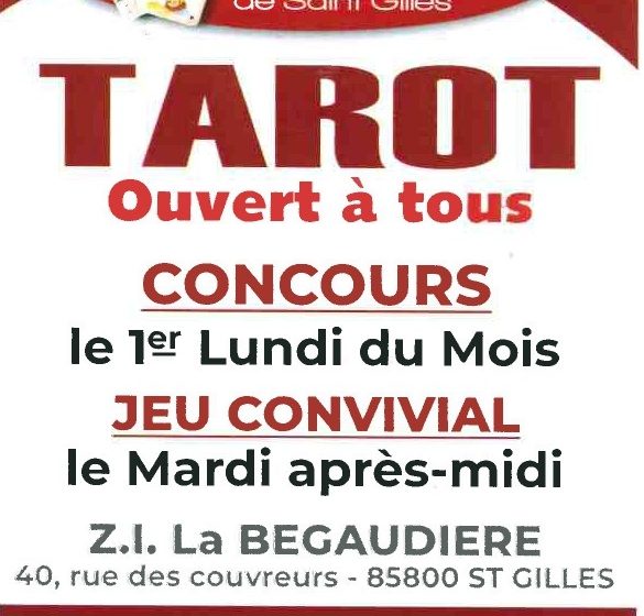 CONCOURS DE TAROT – SAINT GILLES CROIX DE VIE